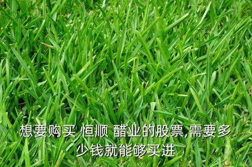 想要购买 恒顺 醋业的股票,需要多少钱就能够买进