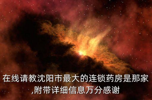 在线请教沈阳市最大的连锁药房是那家,附带详细信息万分感谢