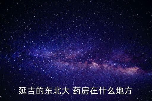 延吉的东北大 药房在什么地方