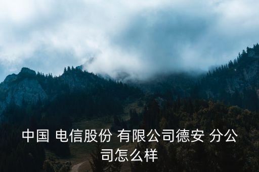 中国 电信股份 有限公司德安 分公司怎么样