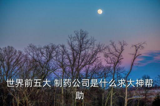 世界前五大 制药公司是什么求大神帮助
