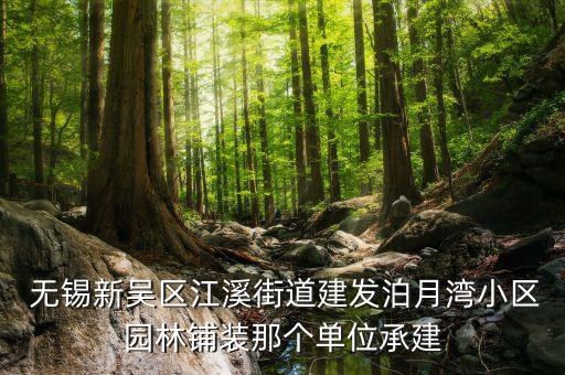  无锡新吴区江溪街道建发泊月湾小区园林铺装那个单位承建