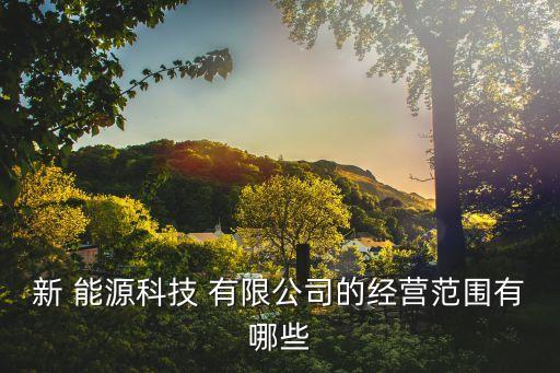 新 能源科技 有限公司的经营范围有哪些