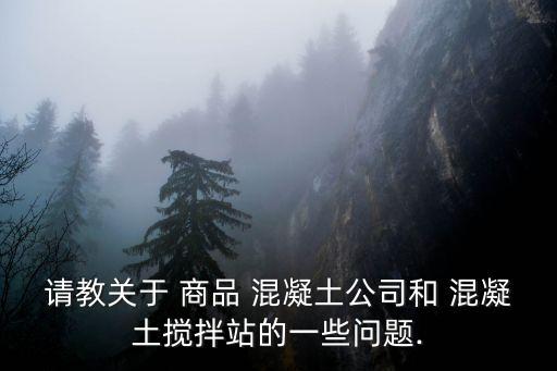 请教关于 商品 混凝土公司和 混凝土搅拌站的一些问题.