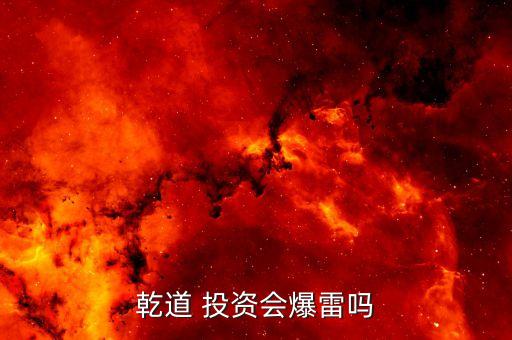 乾道 投资会爆雷吗