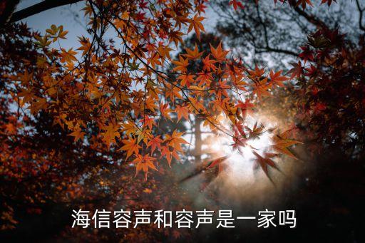  海信容声和容声是一家吗