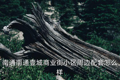 南通南通壹城商业街小区周边配套怎么样
