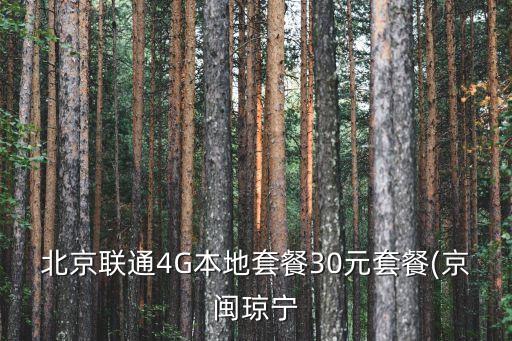 北京联通4G本地套餐30元套餐(京闽琼宁