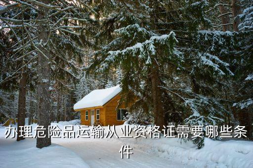 办理危险品运输从业资格证需要哪些条件
