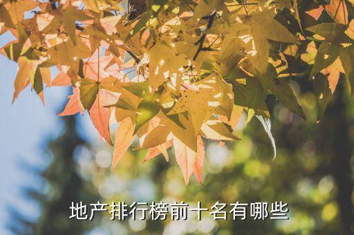  地产排行榜前十名有哪些