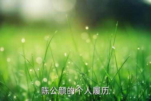 陈公颜的个人履历