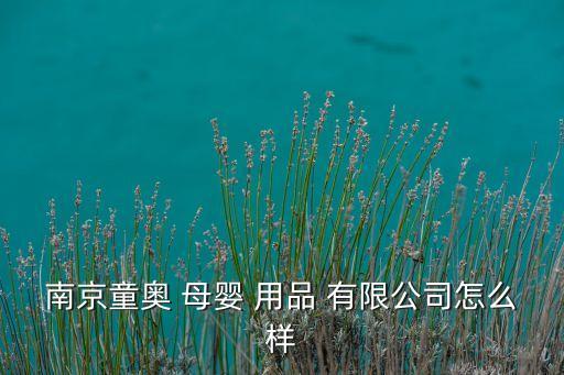 南京童奥 母婴 用品 有限公司怎么样