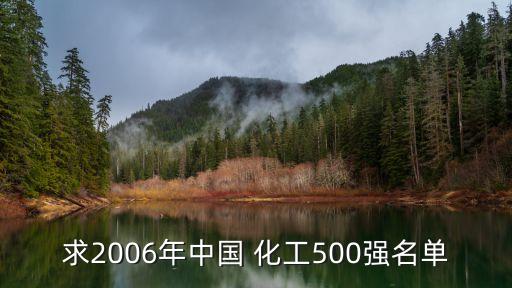 求2006年中国 化工500强名单