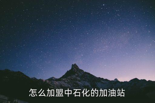 怎么加盟中石化的加油站