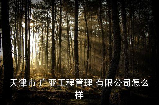 天津市 广亚工程管理 有限公司怎么样