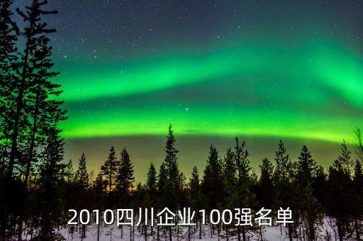 2010四川企业100强名单