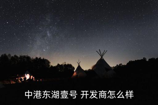 中港东湖壹号 开发商怎么样