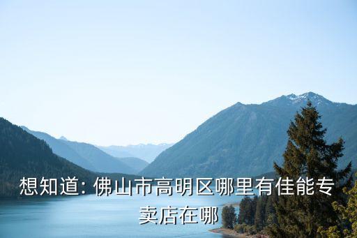 想知道: 佛山市高明区哪里有佳能专卖店在哪