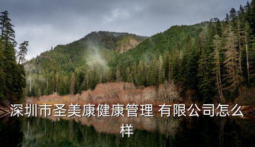深圳市圣美康健康管理 有限公司怎么样