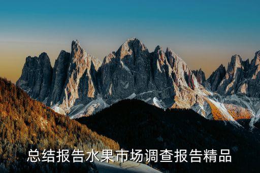 总结报告水果市场调查报告精品