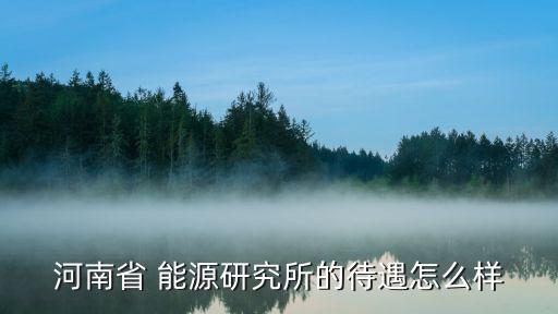 河南省 能源研究所的待遇怎么样
