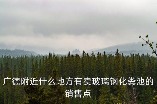 广德附近什么地方有卖玻璃钢化粪池的销售点