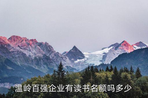 温岭百强企业有读书名额吗多少