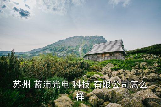 苏州 蓝沛光电 科技 有限公司怎么样