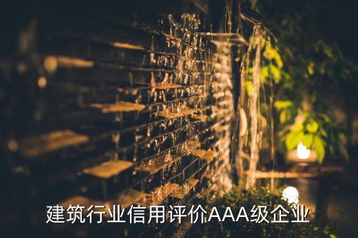 建筑行业信用评价AAA级企业
