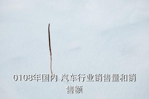 0108年国内 汽车行业销售量和销售额