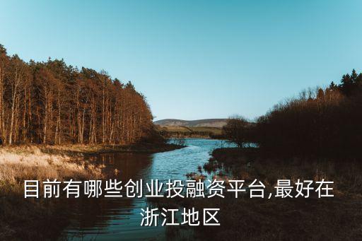 目前有哪些创业投融资平台,最好在 浙江地区