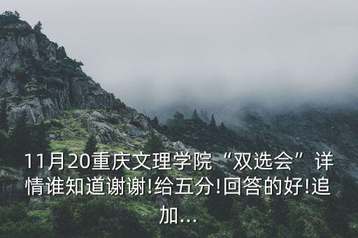 11月20重庆文理学院“双选会”详情谁知道谢谢!给五分!回答的好!追加...
