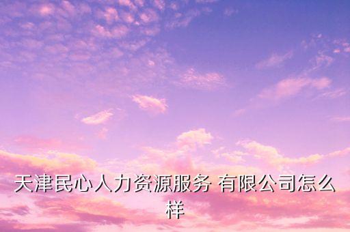 天津民心人力资源服务 有限公司怎么样