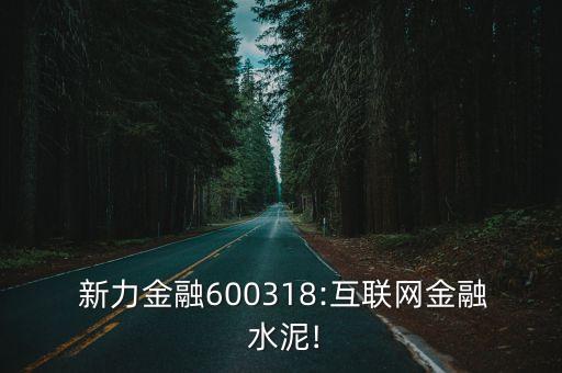  新力金融600318:互联网金融 水泥!