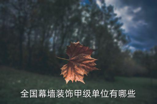 全国幕墙装饰甲级单位有哪些