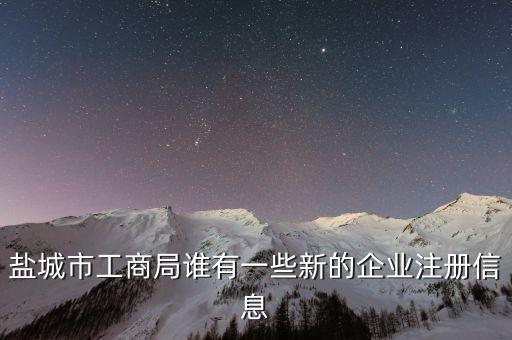 盐城市工商局谁有一些新的企业注册信息