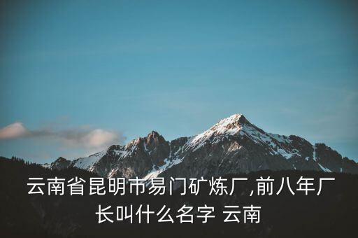  云南省昆明市易门矿炼厂,前八年厂长叫什么名字 云南