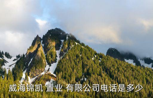 威海锦凯 置业 有限公司电话是多少