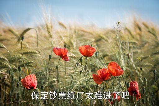  保定钞票纸厂太难进了吧